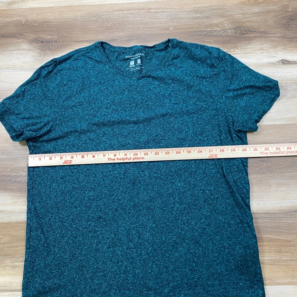 Banana Republic Tech Cotton T-Shirt Mens L Minimalist Heather Teal Performance